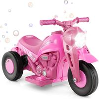 Costzon Electric Bubble Car, 6V Battery Powered 3 Wheel Motorcycle with Bubble Maker, Music, LED Headlight, Forward & Backwar...