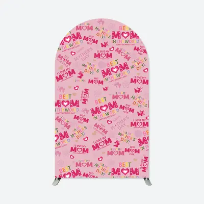 Aperturee Best Mom Pink Repeat Happy Mothers Day Arch Backdrop | Diy Arch Backdrop Cover | Chiara Wall Backdrop Diy | Round A...