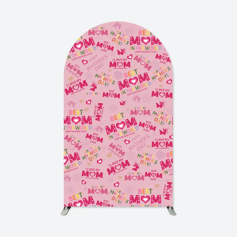 Aperturee Best Mom Pink Repeat Happy Mothers Day Arch Backdrop | Diy Arch Backdrop Cover | Chiara Wall Backdrop Diy | Round A...