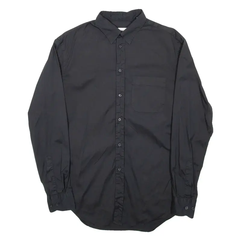 ARMANI COLLEZIONI Mens Plain Shirt Black Long Sleeve S
