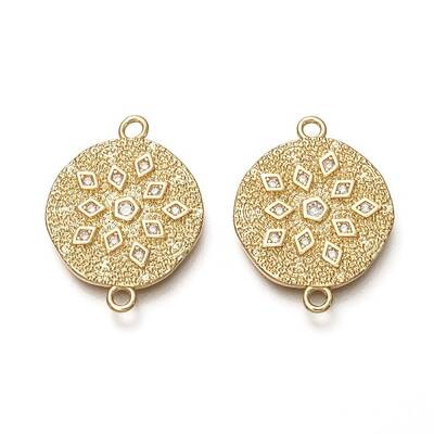 Brass Micro Pave Clear Cubic Zirconia Pendants