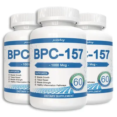3 bottles BPC 157 Peptide Capsules, 1000mcg NewProtective Compound BPC-157 Capsules forFaster Recovery and Gut Healing, Muscl...