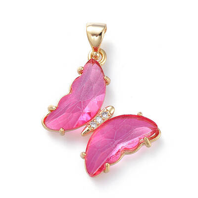 Brass Micro Pave Clear Cubic Zirconia Pendants