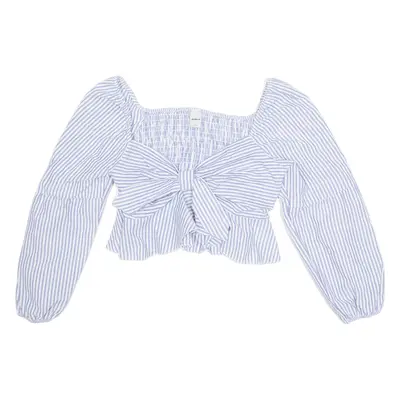 ZEBRA Cropped Womens Printed Top Purple Long Sleeve Striped L