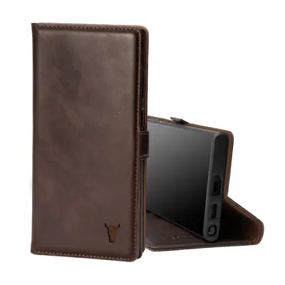 Samsung Galaxy S22 Ultra Leather Wallet Case (with Stand Function) - Dark Brown