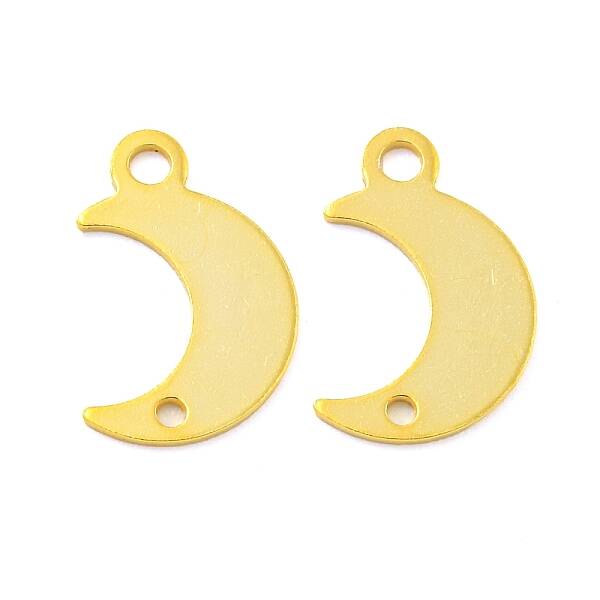 925 Sterling Silver Moon Connector Charms