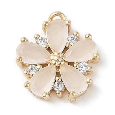 Brass Micro Pave Cubic Zirconia Charms