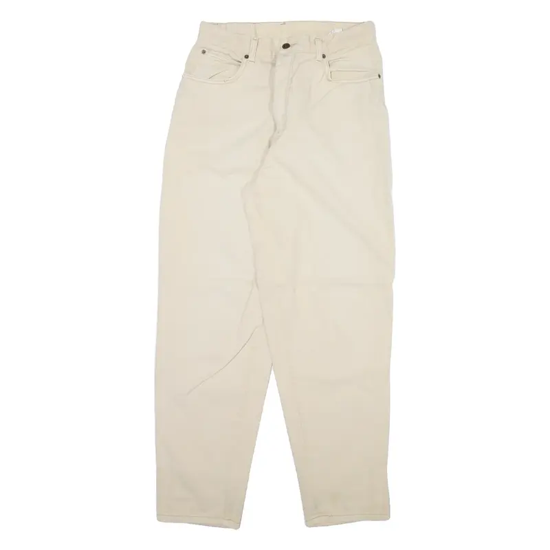 NORWISS Womens Jeans Cream Relaxed Mom 90s W30 L30