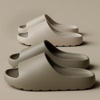 Plus Size Platform Pillow Slippers Slides for Women and Men - Lightweight Spa Open Toe Shower Sandals for Indoor & Outdoor Th...
