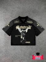 Men's Angel Print Short Sleeve Graphic Tee, Loose Casual Fashion T-shirt for Summer, Men's Top for Daily Wear, Sports Casual ...