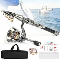 Fishing Rod Set, Full Set Telescopic Rod Reel Combo, All-in-one Carbon Fiber Rod Pole with Accessories and Storage Bag for Ou...