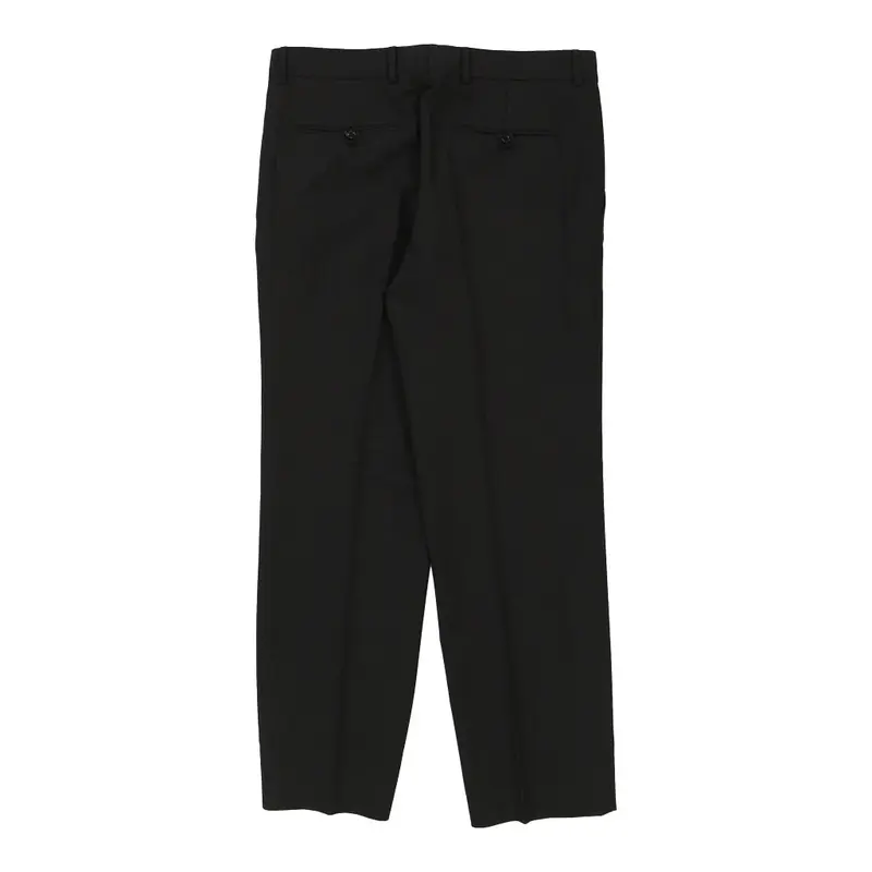 Hugo Boss Trousers - 34W 32L Black Wool Blend