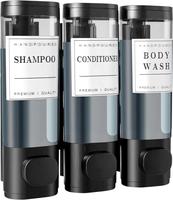 3-in-1 Shower soap Dispenser,Shampoo and Conditioner Dispenser,with Waterproof Label, Shower Separator 3 Chamber no Drill,Hot...