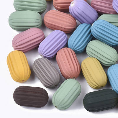 Rubberized Style Acrylic Corrugated Beads