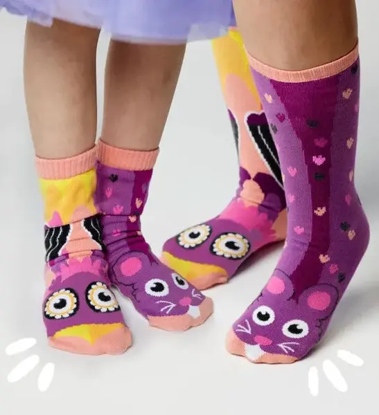 OWL & MOUSE MATCHY MISMATCHY SET | 2nd Pair: ADULT LARGE | 1st Pair: ADULT LARGE