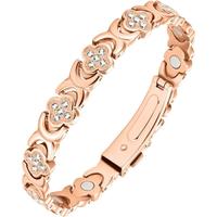 Copper Bracelets for Women , Pure Copper Magnetic Bracelet with 3500 Gauss Effective Magnets leaf clover design bracelet Jewe...
