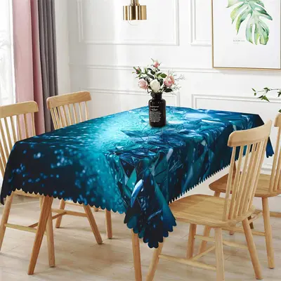 Blue Crystal Clear Diamond Rectangle Tablecloth - Aperturee