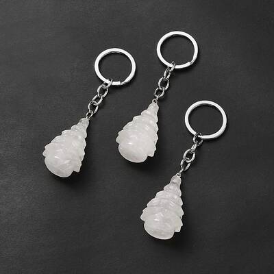 Natural Quartz Crystal Keychain