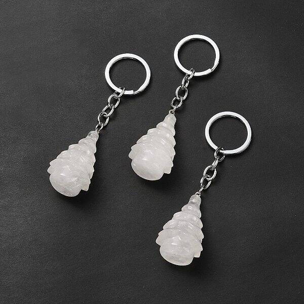 Natural Quartz Crystal Keychain