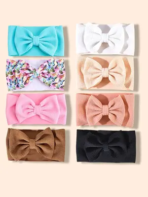 Cute Bow Decor Hair Bands for Baby Girls, Fashion Hair Accessories for Daily Wear, Minimalist Elastic Headbands Suitable for ...