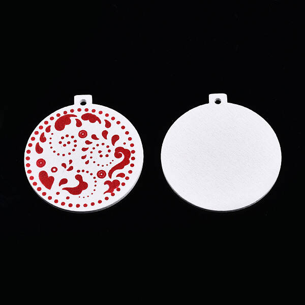 Christmas Spray Painted Wood Big Pendants