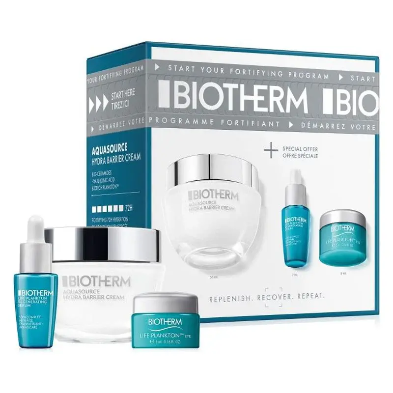 Biotherm Aquasource Hydra Barrier Hydra Barrier Cream 50Ml + box set Life Plankton Regenerating Serum 7Ml + Eye Contour 5Ml