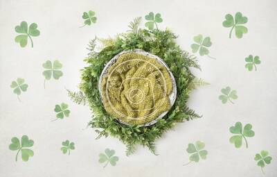 Aperturee Shamrock St Patricks Day Photography Backdrop For Newborn Photoshoots