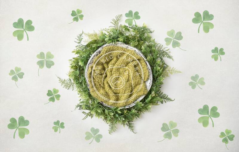 Aperturee Shamrock St Patricks Day Photography Backdrop For Newborn Photoshoots