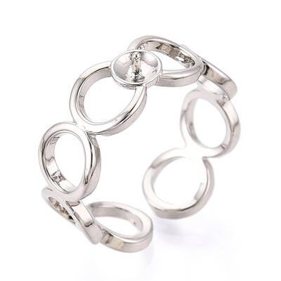 Ring Brass & Enamel Cup Peg Ring Settings