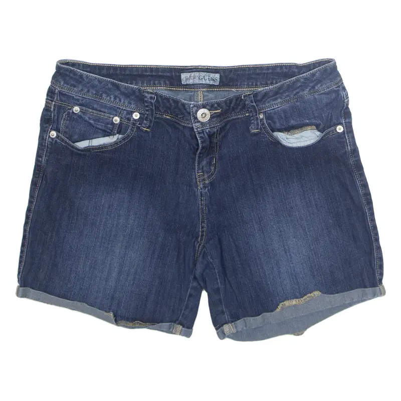 GUESS Cut Off Womens Denim Shorts Blue L W34