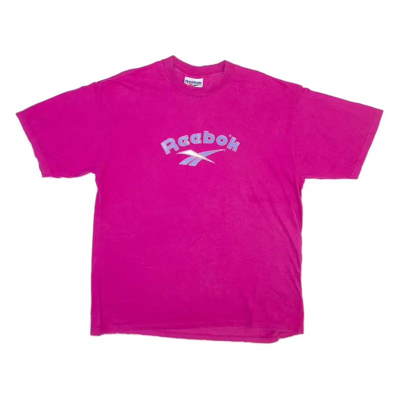 REEBOK Mens T-Shirt Pink L