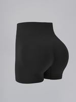 Women's Solid Seamless Gym Shorts, Comfy Breathable Skinny Shorts for Gym Workout Running, Ladies Sportswear for Summer, Acti...