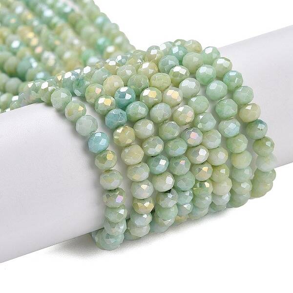 Faceted Electroplated Glass Beads Strands