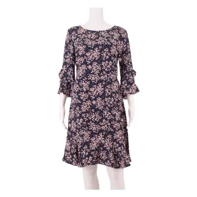 BODEN Womens Day Dress Blue Viscose Floral Knee Length UK 10