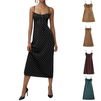 UANEO Women's Floral Dress Low-Cut Square Neck Spaghetti Strap Tie Bodycorn Dresses