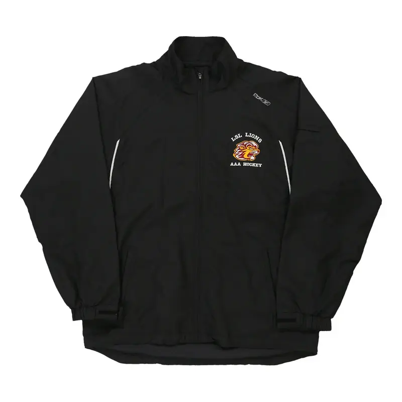 Lac St. Louis Lions Reebok College Jacket - Large Black Nylon