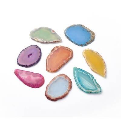 Natural Agate Slices Big Pendants