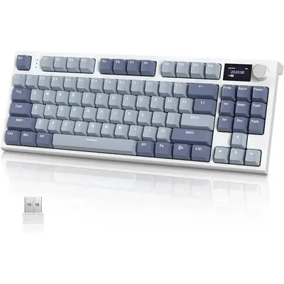 88 Keys RGB 75% Wireless Mechanical Keyboard for Summer, 2.4G USB-C Hot Swappable PC Gaming Keyboard with 1.2 Inch HD OLED...