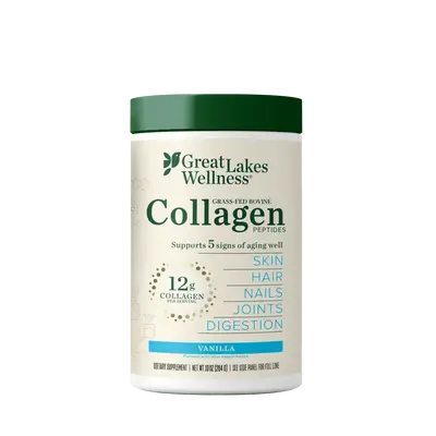 10oz Collagen Peptides Powder - Vanilla, 20g Grass-Fed Per Serving, Supports Skin Hair Nails Joints & Digestion, US Healthcar...