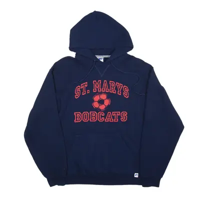 RUSSELL ATHLETIC St Marys Bobcats USA Hoodie Blue Pullover Mens M