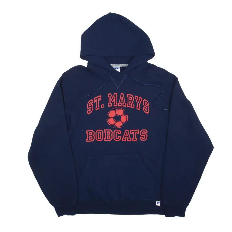 RUSSELL ATHLETIC St Marys Bobcats USA Hoodie Blue Pullover Mens M