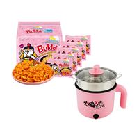 Samyang Korea Buldak Noodles Carbonara Stir-Fried Ramen 5 Packs* 4.58oz with Cooking Pot （Radom Color）Instant Ramen Noodl...