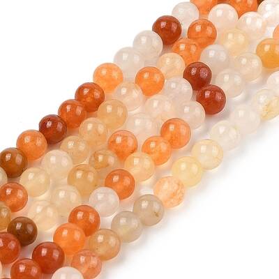 Natural Golden Silk Jade Beads Strands