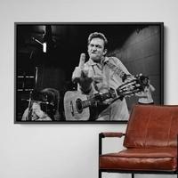 Johnny Cash Middle Finger Poster, Music Fan Collectibles, Vintage Photo Poster, Black And White, Iconic Wall Art, Music Wall ...