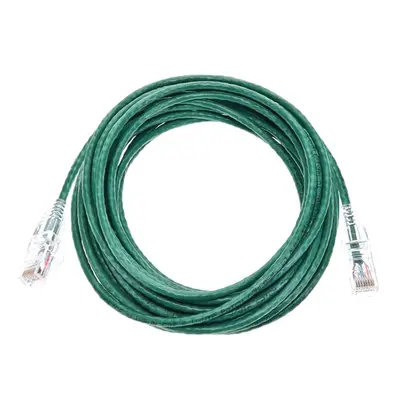 14828 Monoprice Cat6 Component Level Ethernet Cable SlimRun Pure Bare Copper UTP 28AWG 550MHz Snagless RJ45 20ft Green