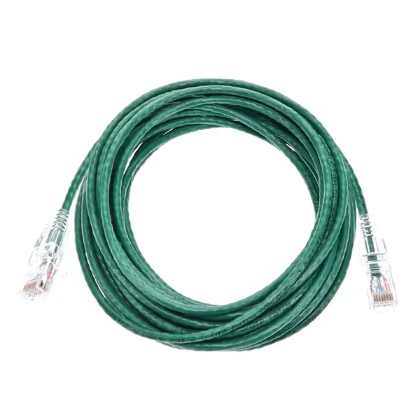 14828 Monoprice Cat6 Component Level Ethernet Cable SlimRun Pure Bare Copper UTP 28AWG 550MHz Snagless RJ45 20ft Green