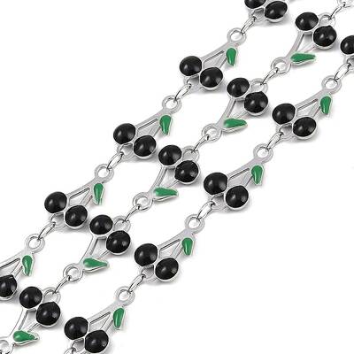 304 Stainless Steel Enamel Cherry Link Chains