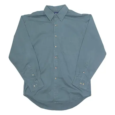 GAP Mens Plain Shirt Blue 90s Long Sleeve M