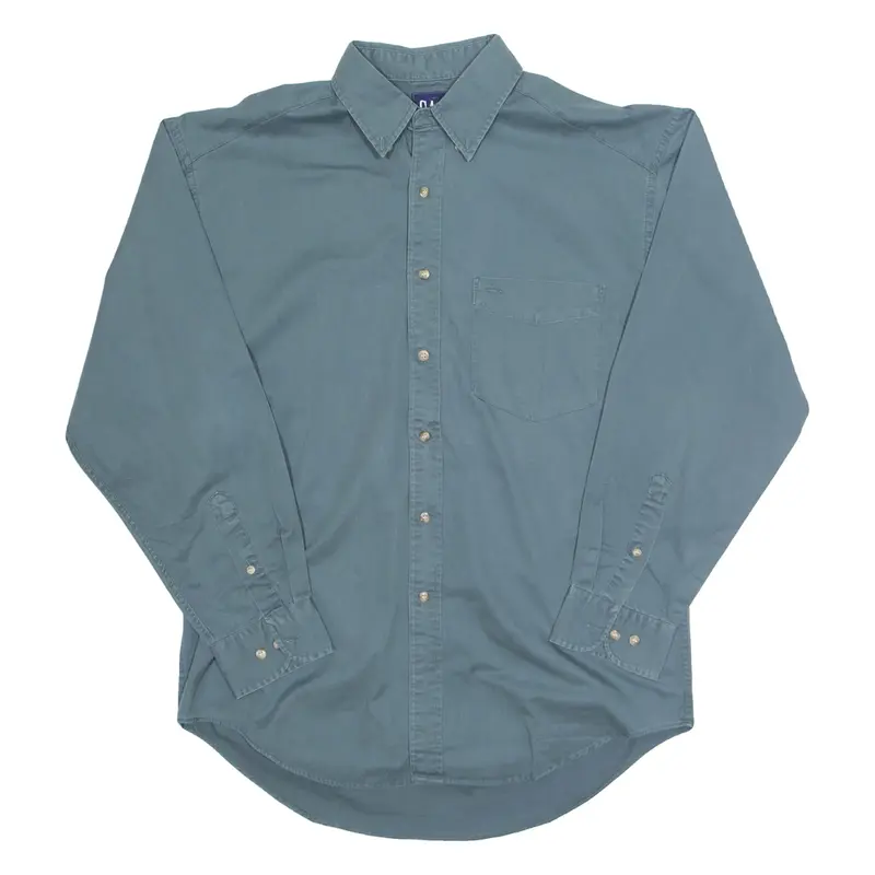 GAP Mens Plain Shirt Blue 90s Long Sleeve M
