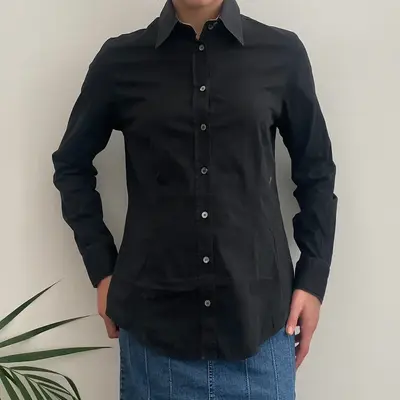 Burberry London Shirt - Medium Black Cotton